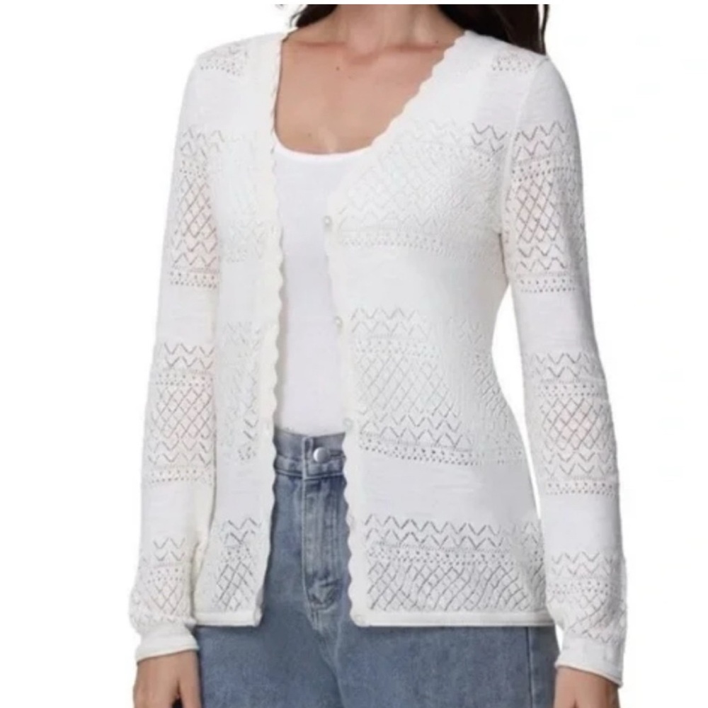 Frye Women's Cream Knit Cardigan Size L women’s Large
